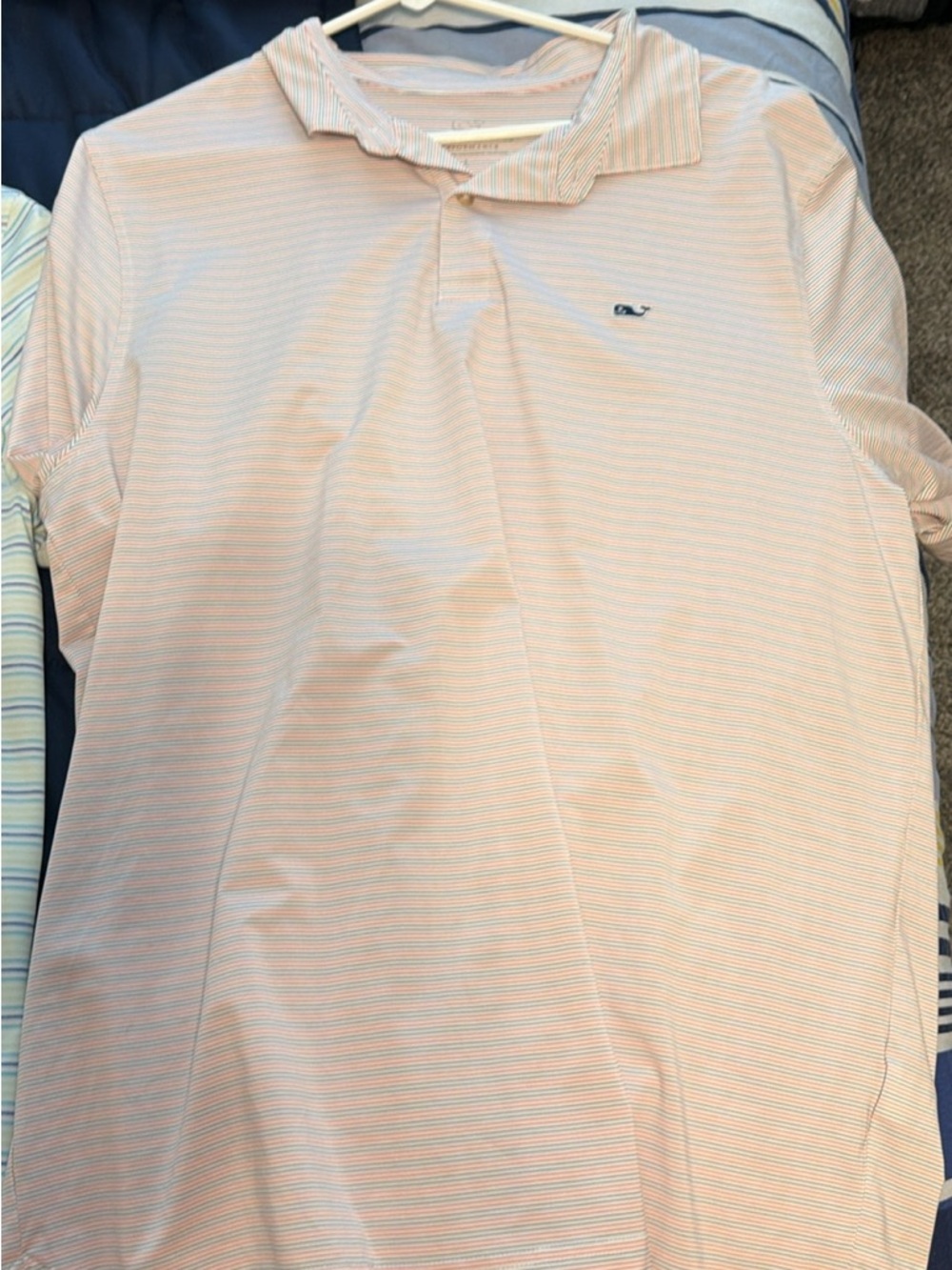 Vineyard Vines Thin Striped Polo - Pink & White